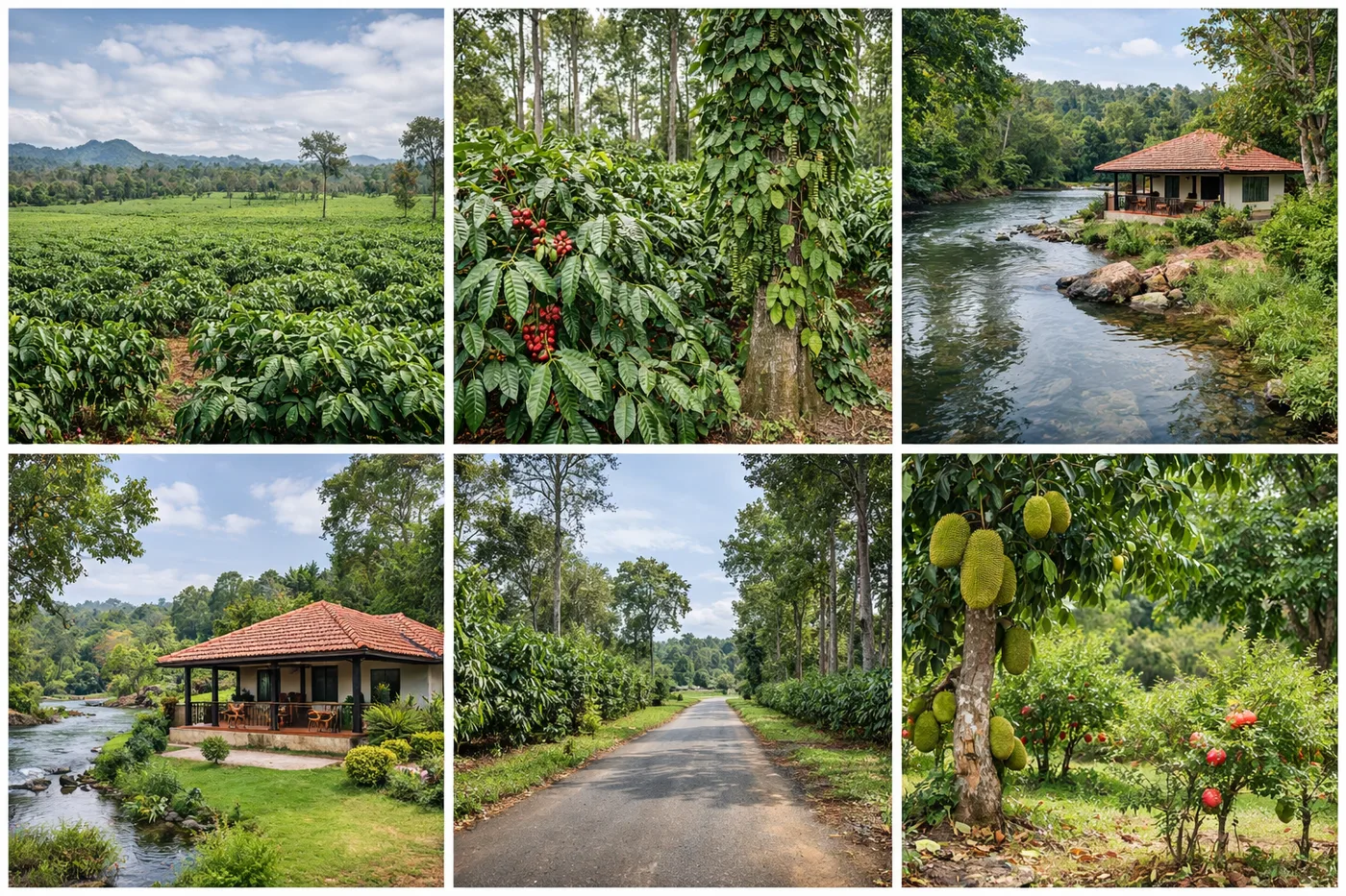 Fifteen Acres Flat Coffee Plantation For Sale In Sakleshpur With River Side Homestay Pepper Silver Timber And Fruit Orchard