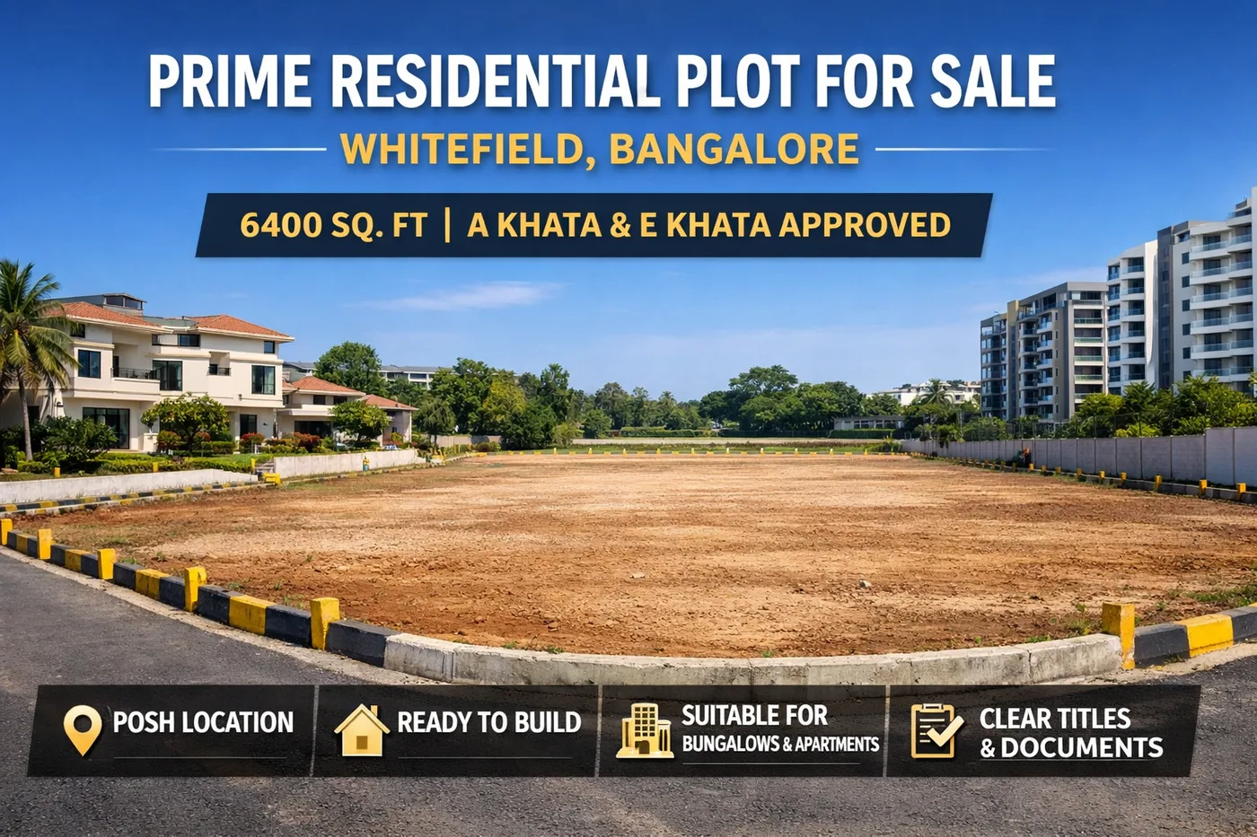 Prime Residential Plot For Sale In Whitefield Bangalore 6400 Sq Ft A Khata E Khata Ready